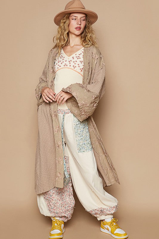 Flower Fem Lace Trim Cardigan