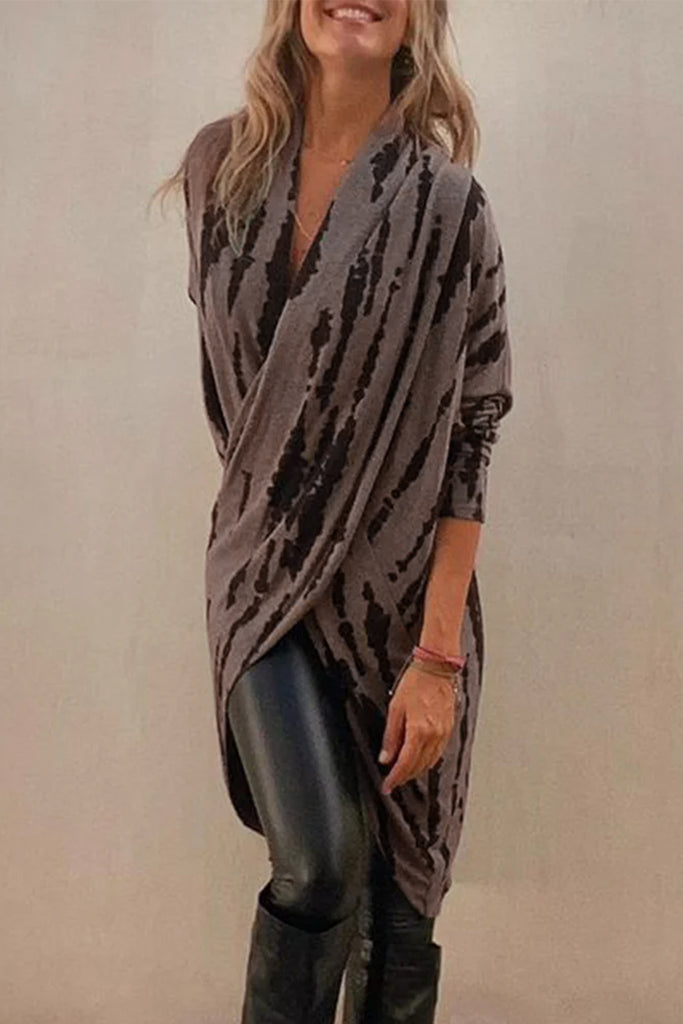 Contrast Long Sleeve Longline Top